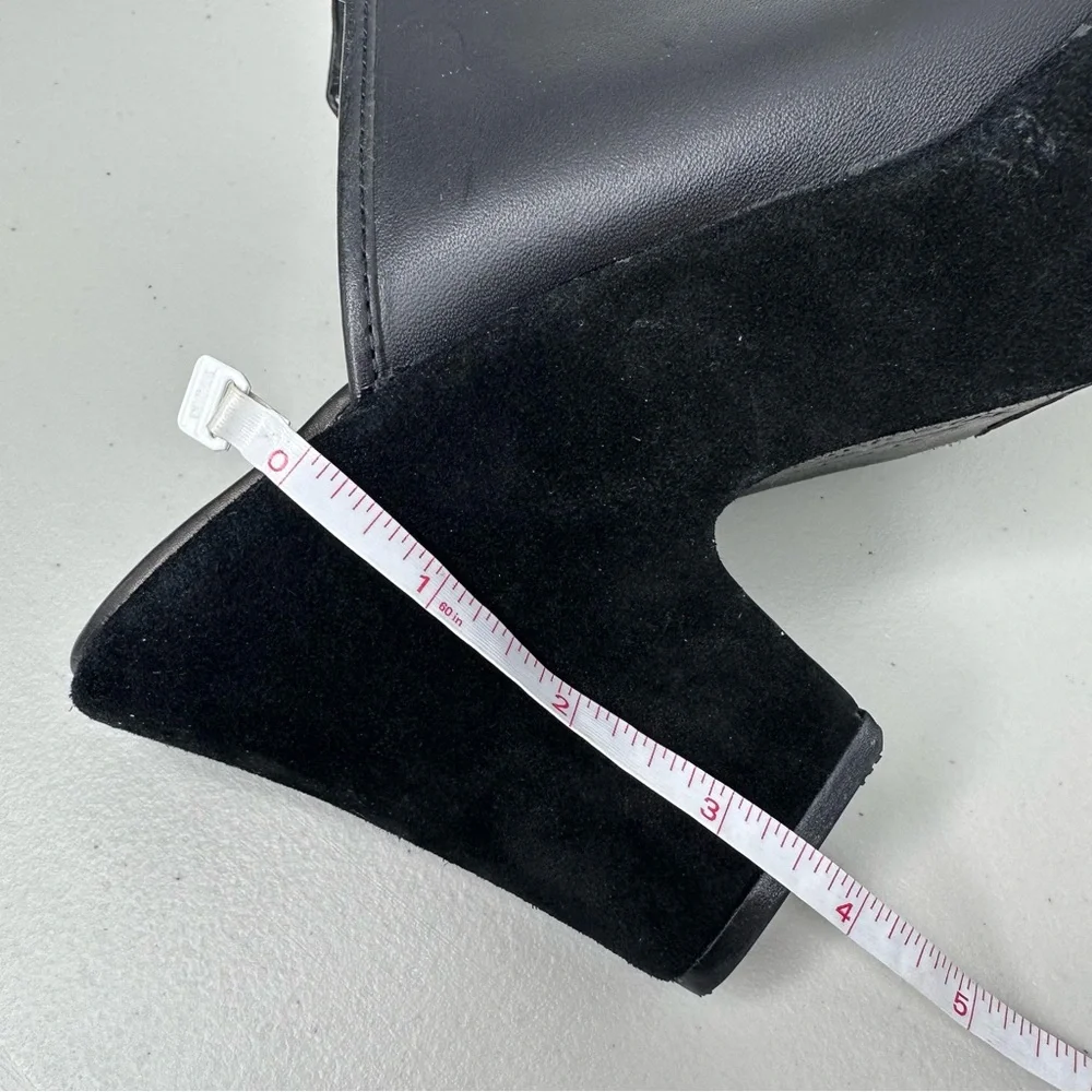 Kork-Ease Leather Heeled Clogs Women’s 10 Black Leather Slip-on Mule Zipper Shoe - Picture 13 of 16